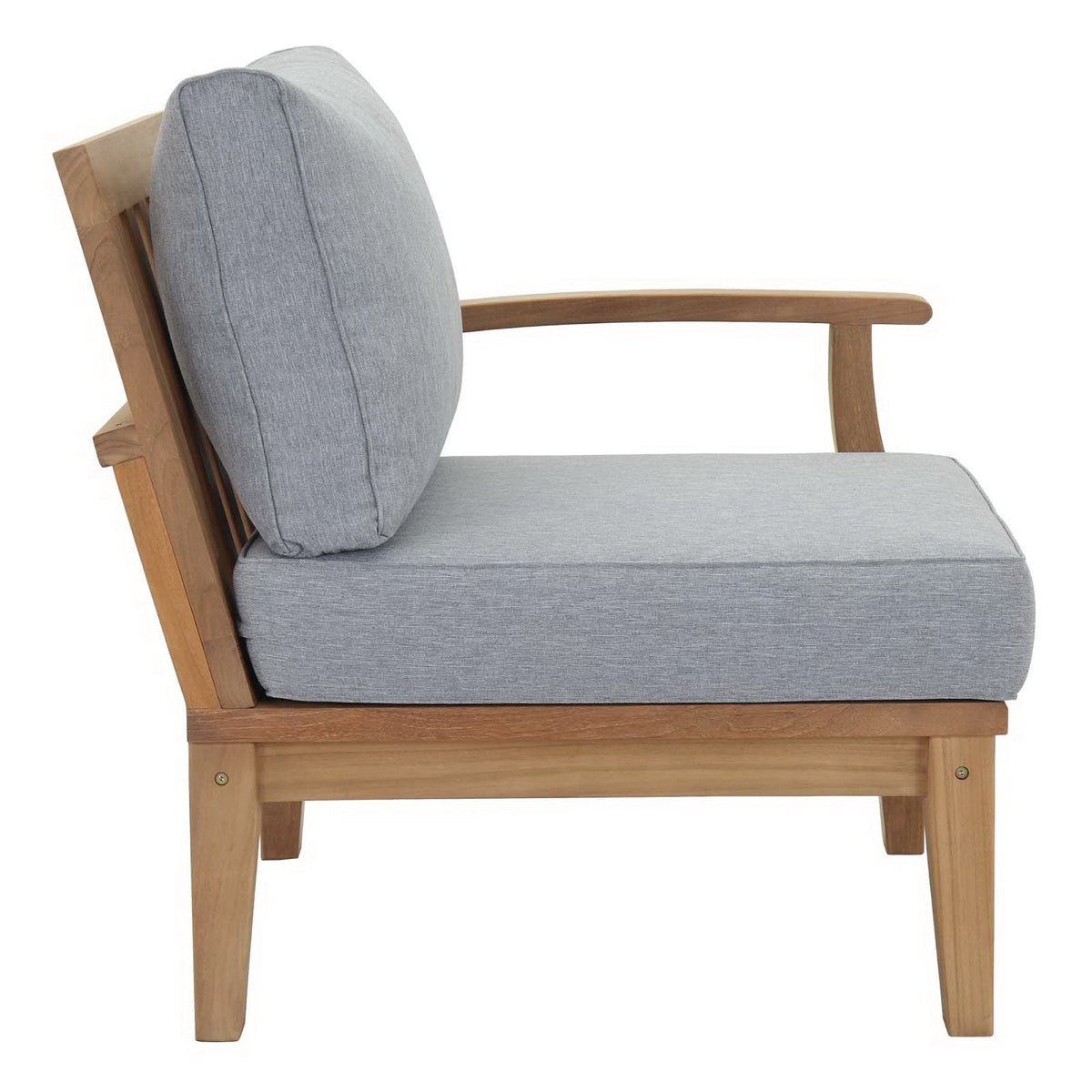 Marina 5 Piece Outdoor Patio Teak Set by Modway - Natural Gray / Natural Navy / Natural White (EEI-1477)