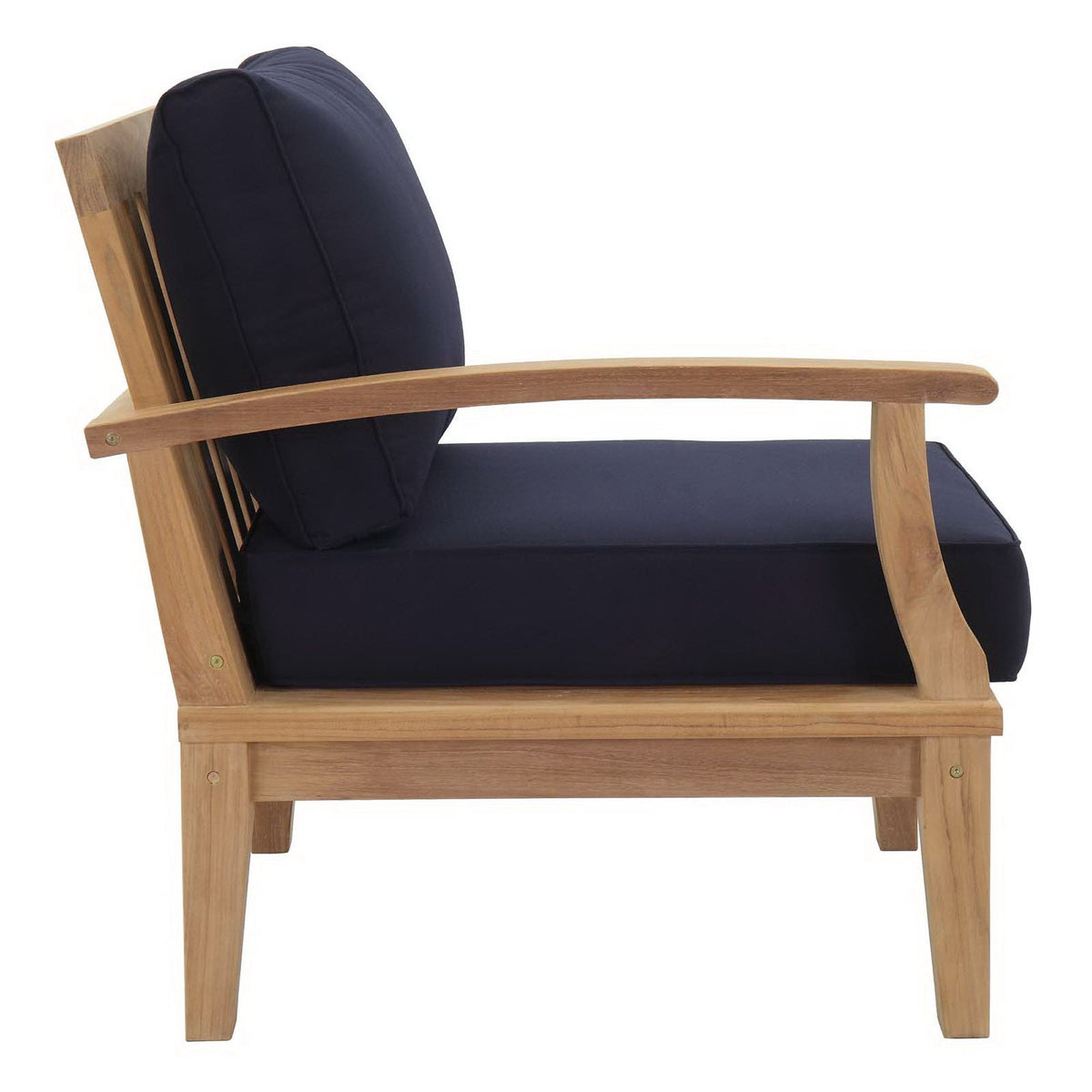 Marina 5 Piece Outdoor Patio Teak Set by Modway - Natural Gray / Natural Navy / Natural White (EEI-1477)