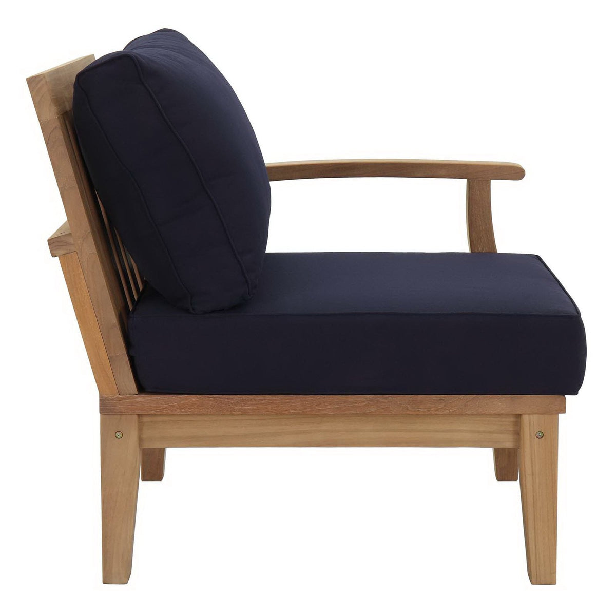 Marina 5 Piece Outdoor Patio Teak Set by Modway - Natural Gray / Natural Navy / Natural White (EEI-1477)