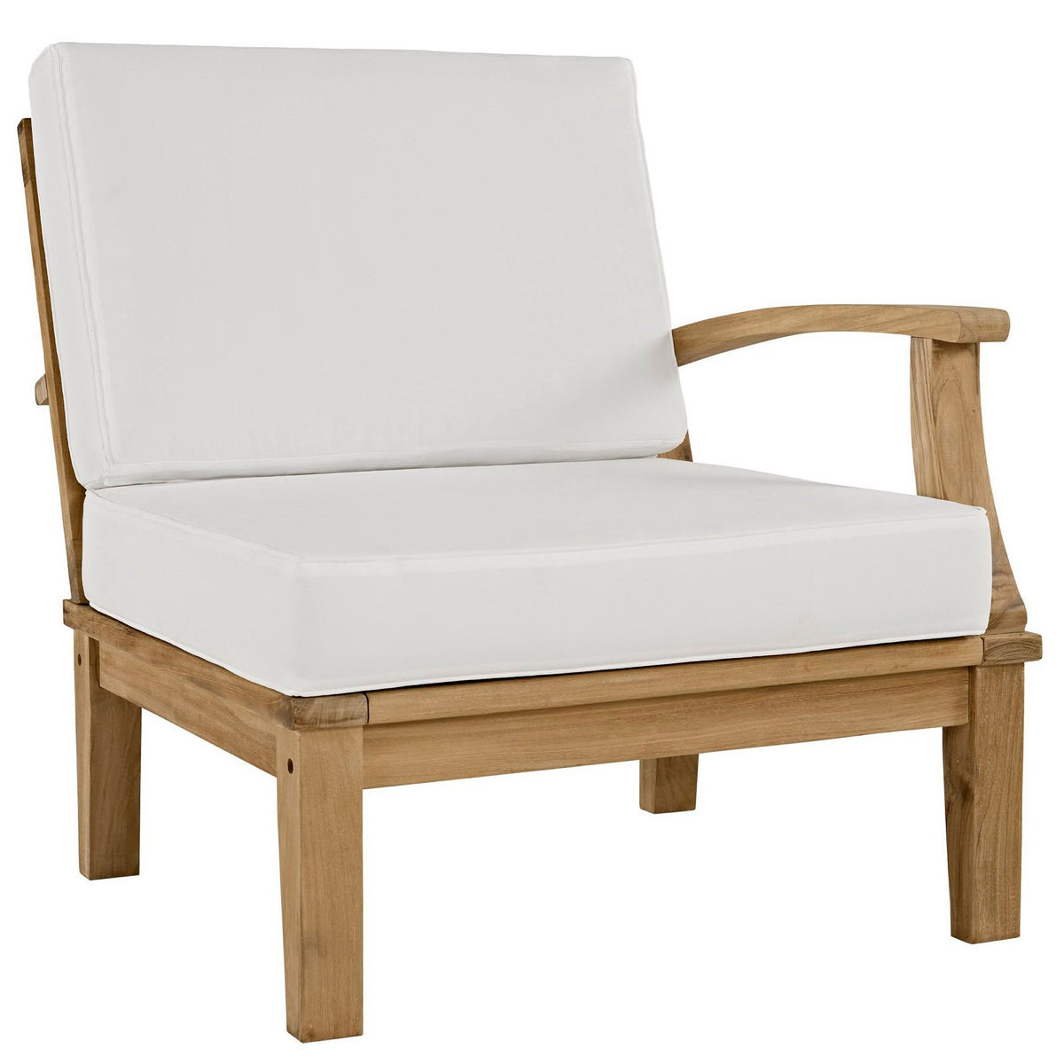 Marina 5 Piece Outdoor Patio Teak Set by Modway - Natural Gray / Natural Navy / Natural White (EEI-1477)