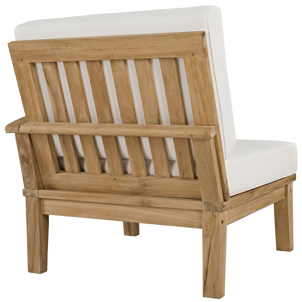 Marina 5 Piece Outdoor Patio Teak Set by Modway - Natural Gray / Natural Navy / Natural White (EEI-1477)