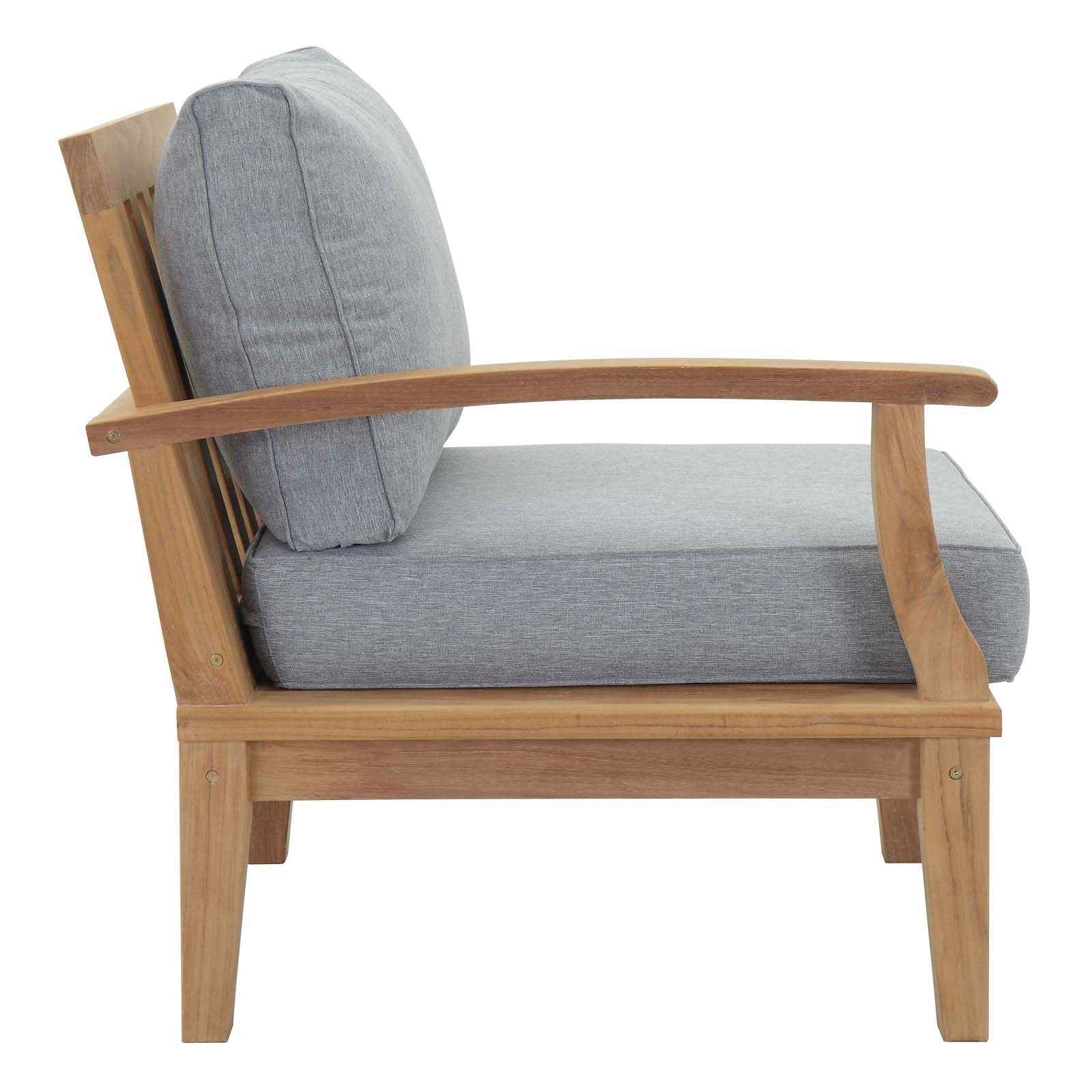 Patio Teak Furniture Set - Patio Elegance Marina 10-Piece Outdoor Teak Patio Set with Grey Cushions