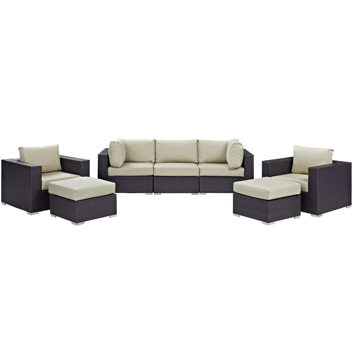 Convene 7 Piece Outdoor Patio Sectional Set by Modway