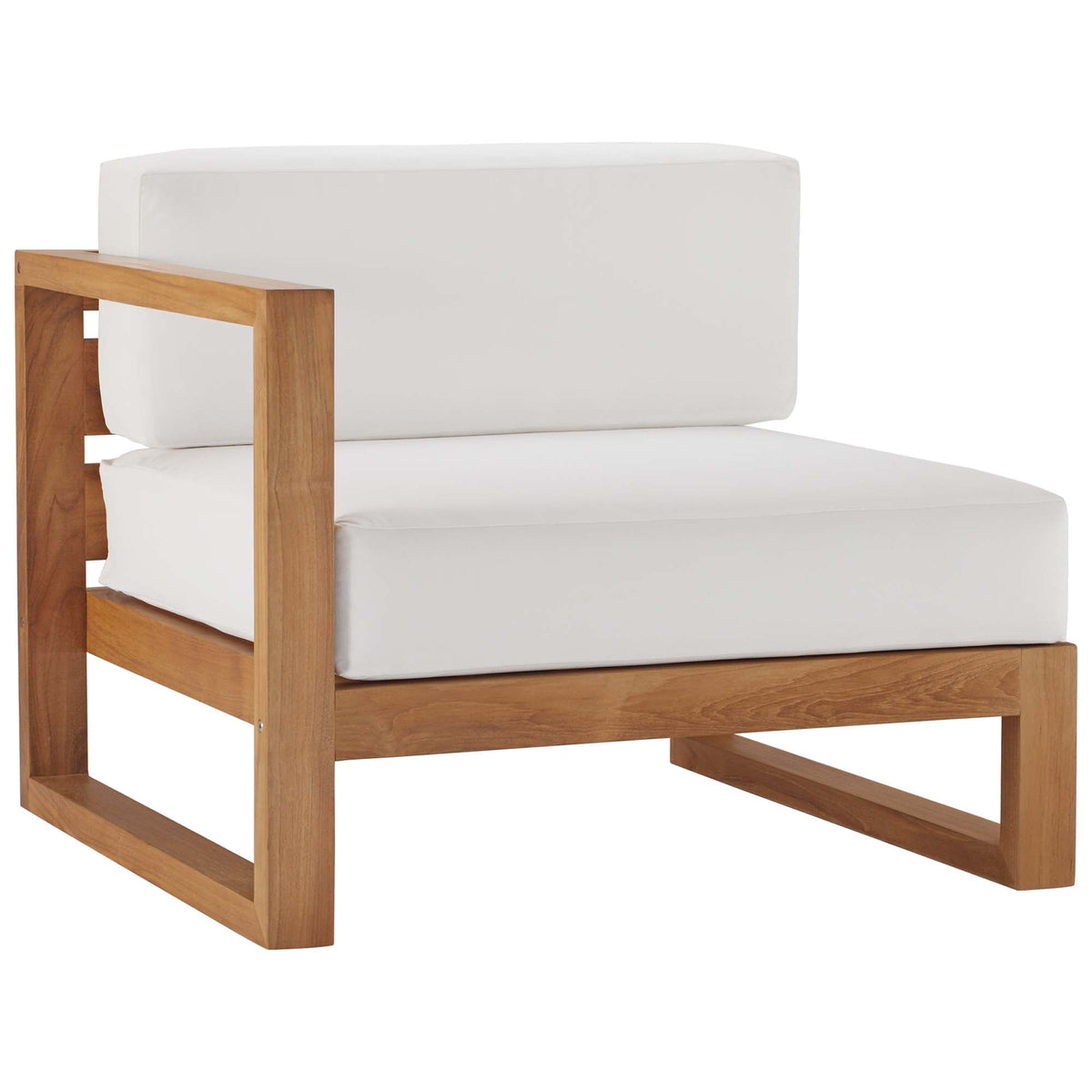Upland 2-Piece Outdoor Patio Teak Wood Sectional Sofa Loveseat by Modway