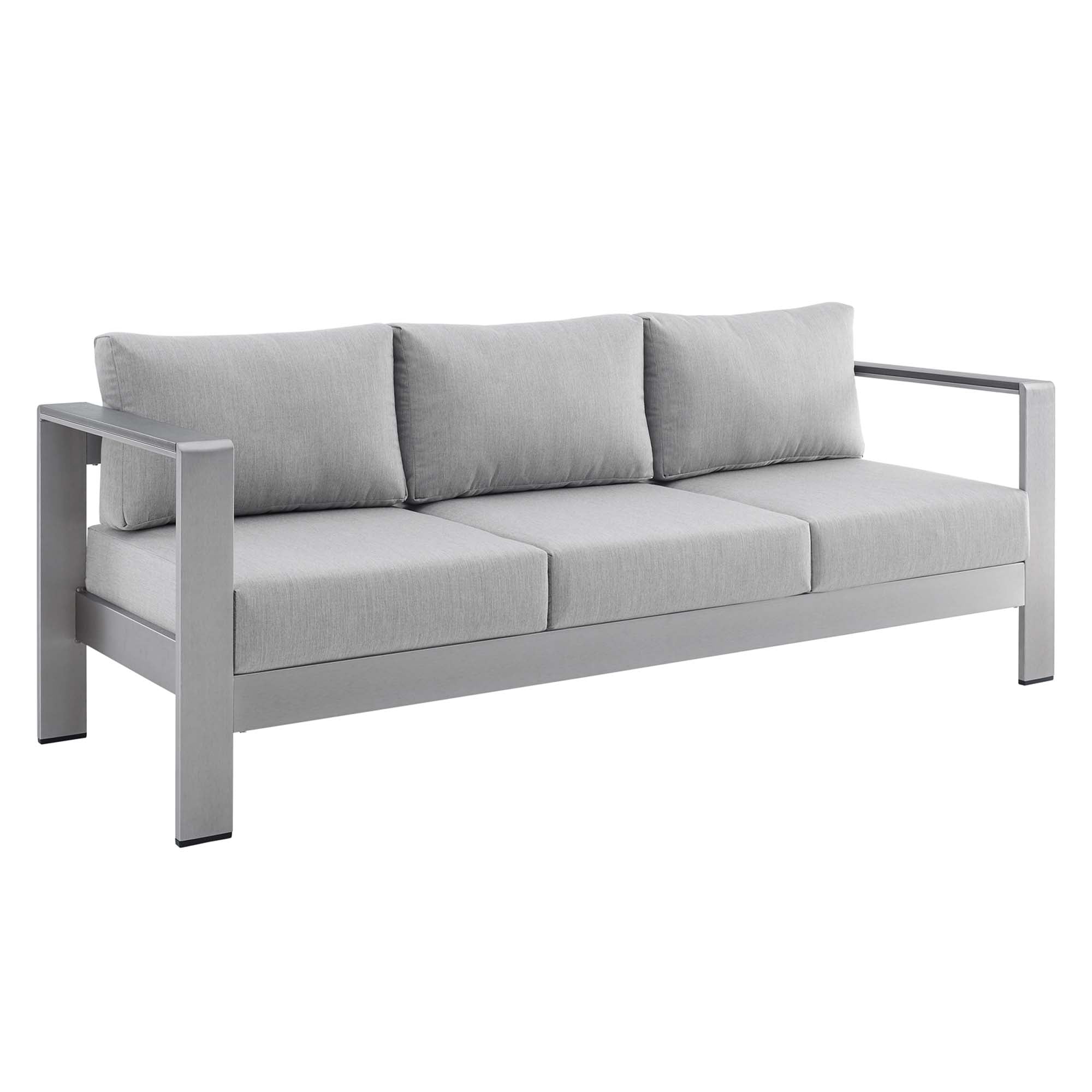 Shore 3 Piece Sunbrella Fabric Outdoor Patio Aluminum Set by Modway