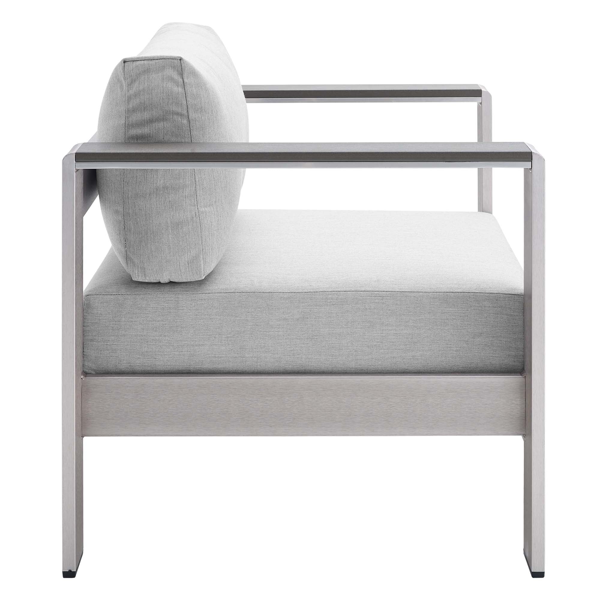 Shore 4 Piece Sunbrella Fabric Outdoor Patio Aluminum Set by Modway