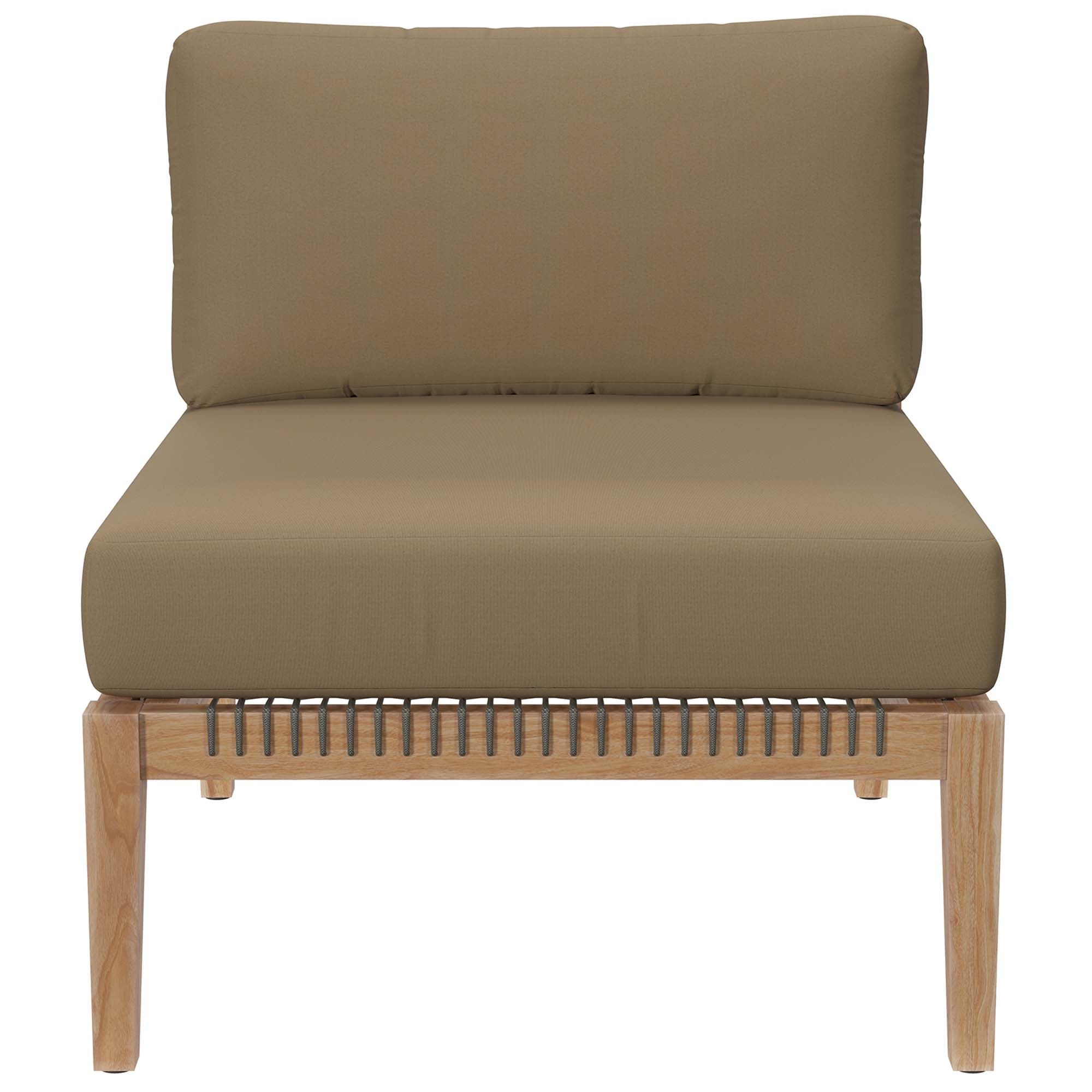 Clearwater Outdoor Patio Teak Wood Armless Chair by Modway