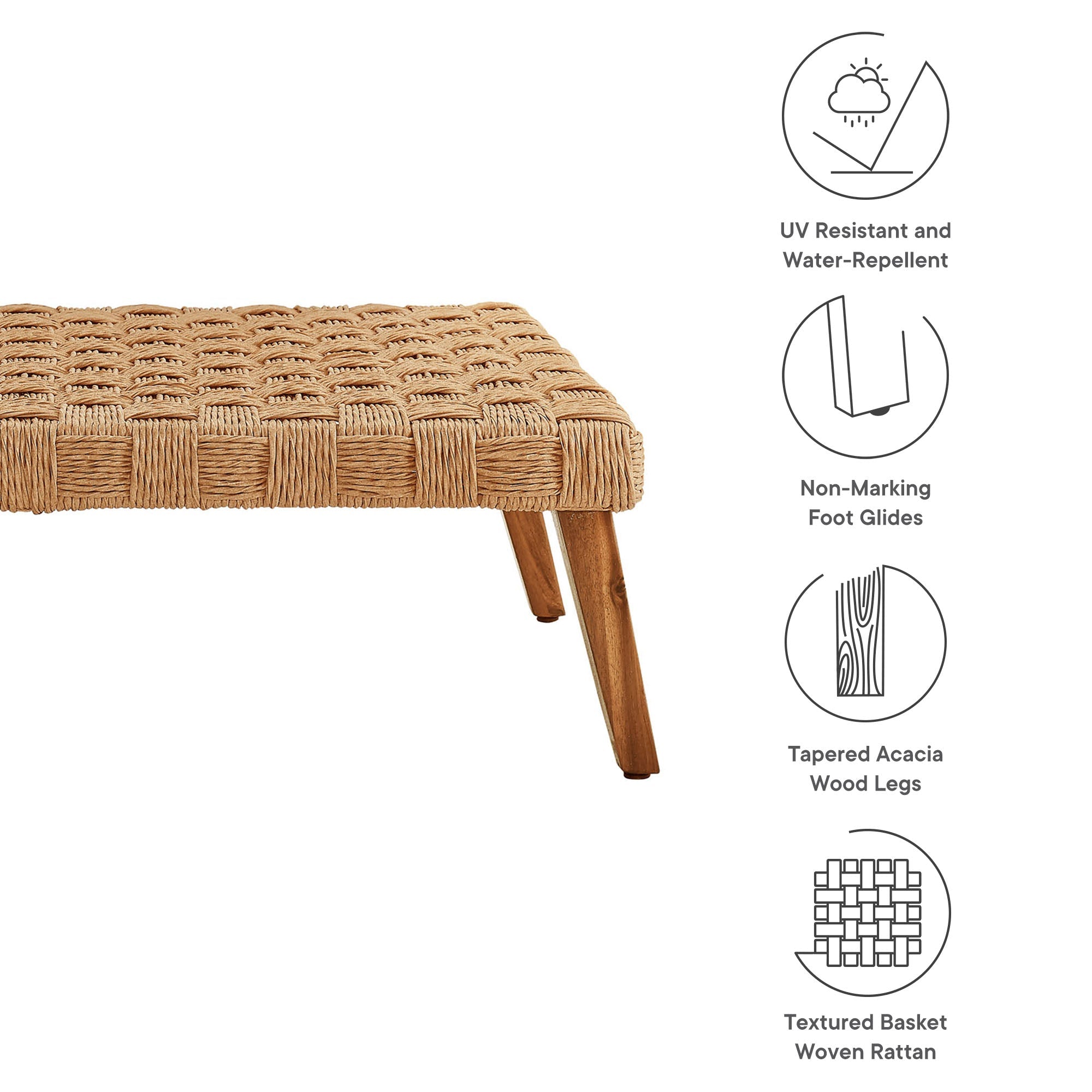 Thames Outdoor Patio Wicker Rattan Coffee Table by Modway