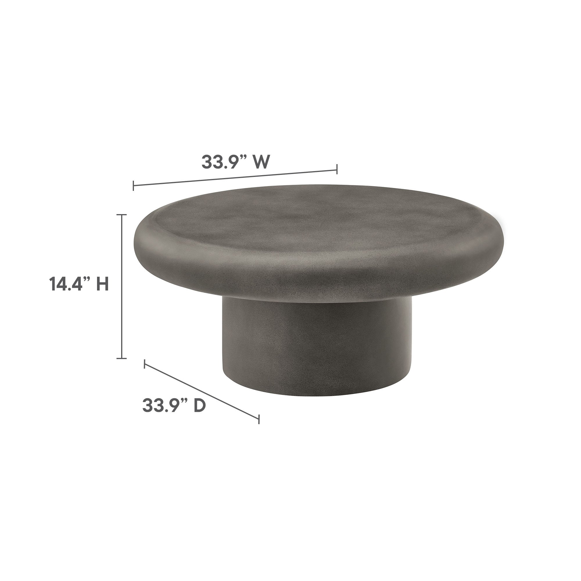 Argos Indoor-Outdoor Patio Concrete Round Coffee Table by Modway