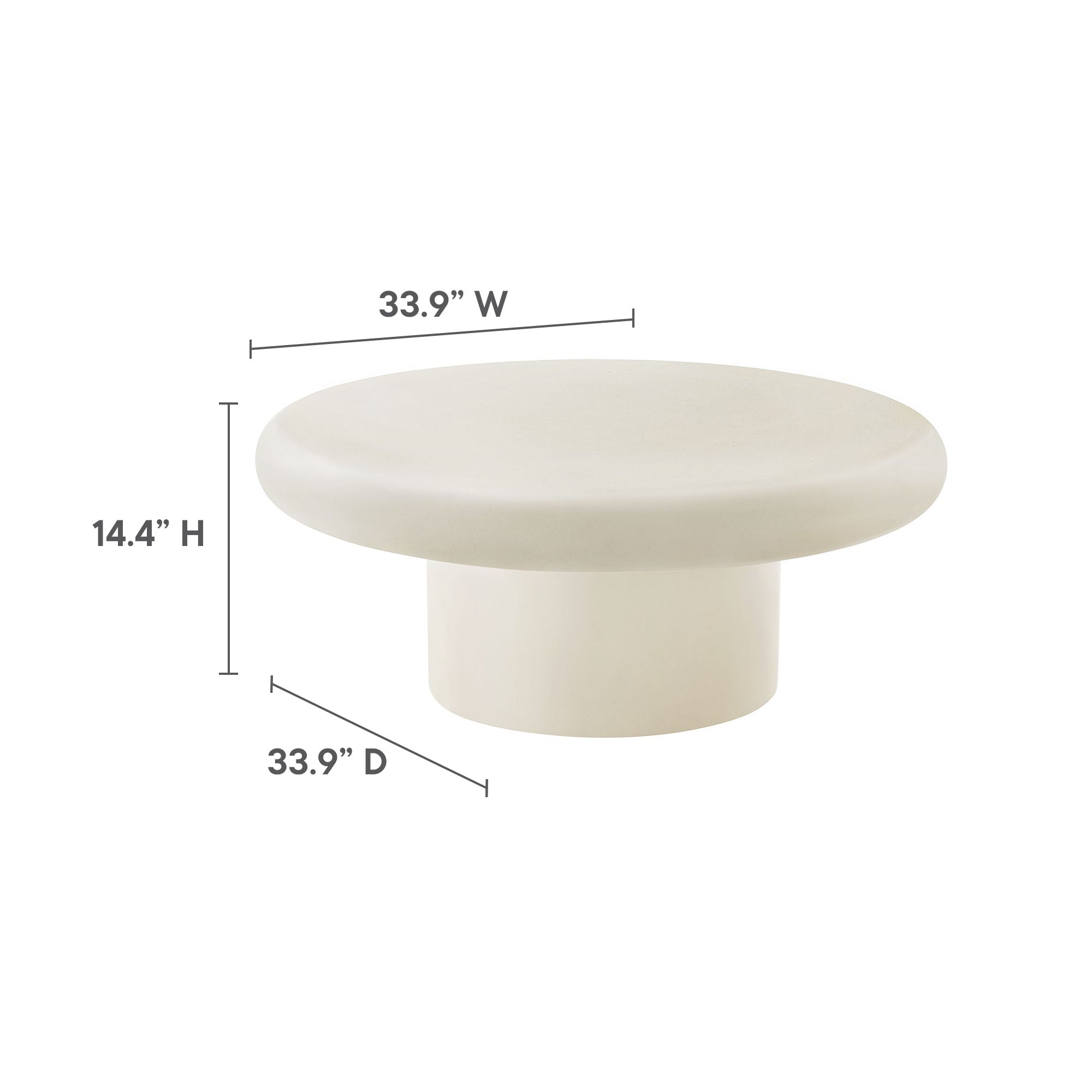 Argos Indoor-Outdoor Patio Concrete Round Coffee Table by Modway