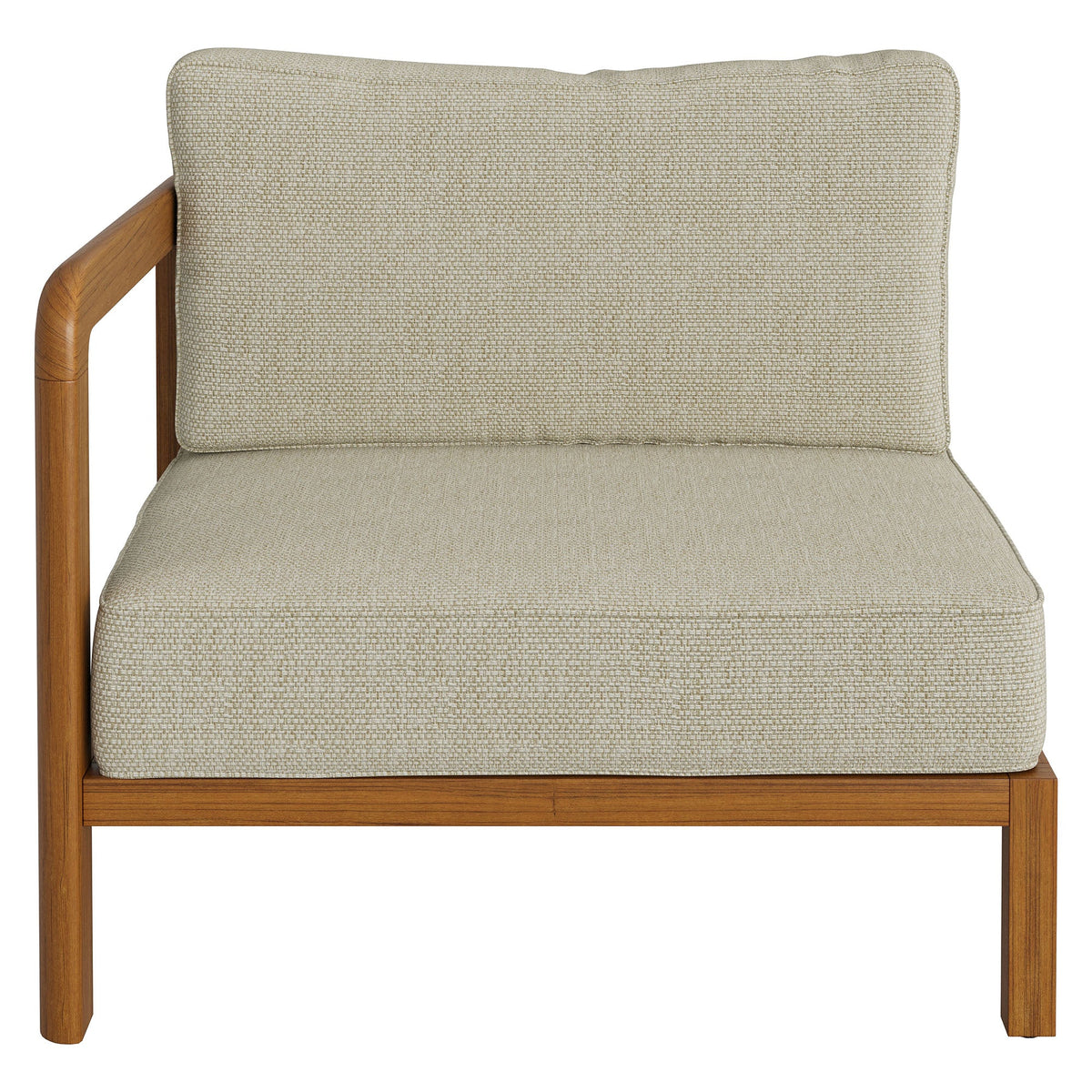 Kona Outdoor Patio Teak Wood Left-Arm Facing Modular Armchair by Modway
