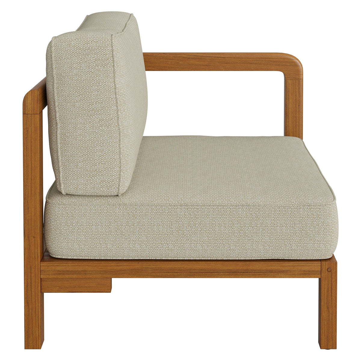 Kona Outdoor Patio Teak Wood Right-Arm Facing Modular Armchair by Modway
