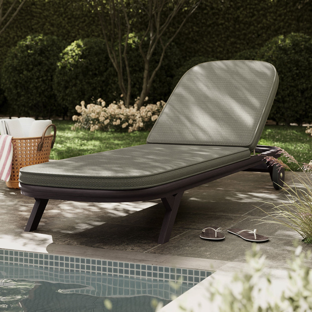 Kona Outdoor Patio Teak Wood Chaise Lounge Chair by Modway