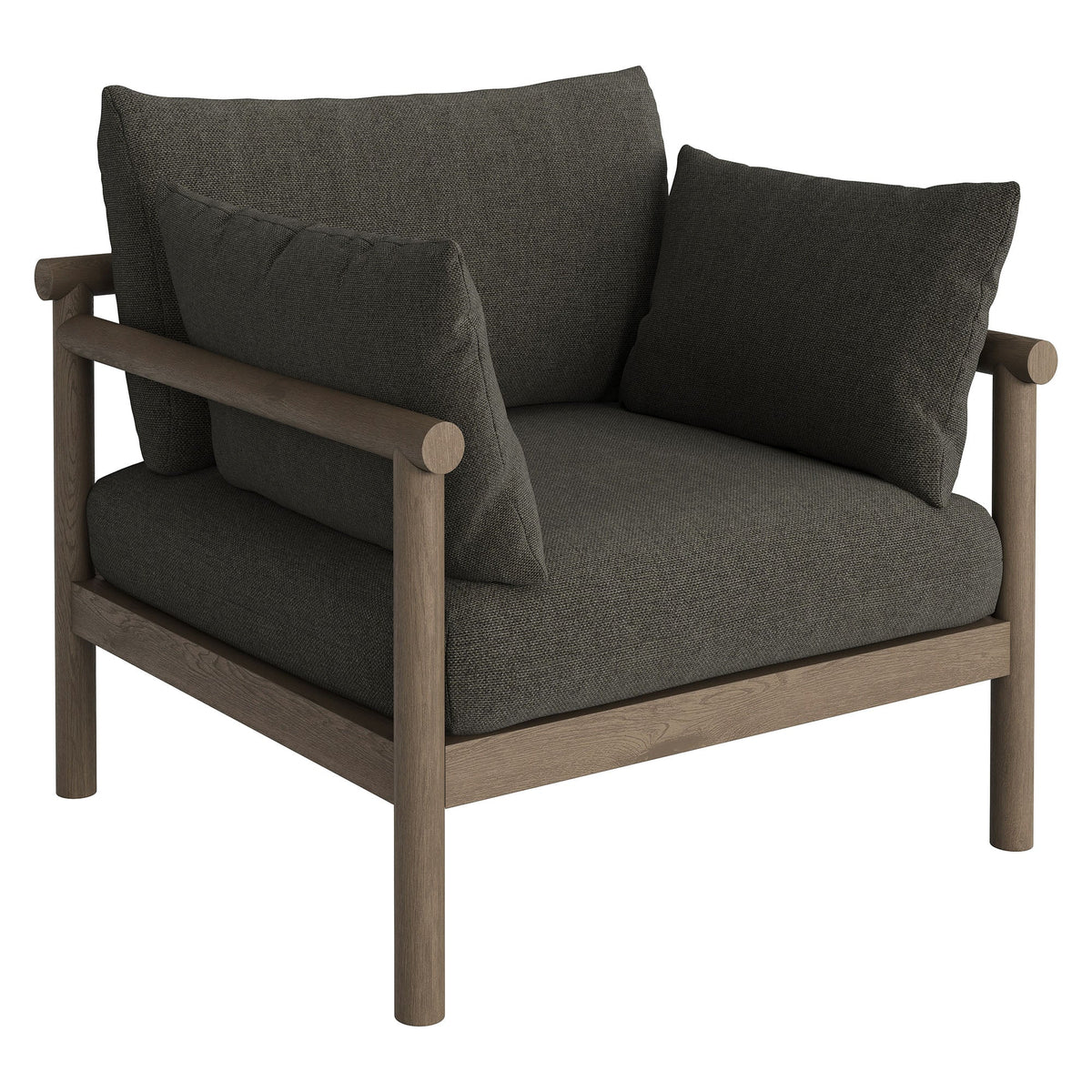 Eleni 2-Piece Outdoor Patio Teak Wood Armchair and Ottoman Set by Modway