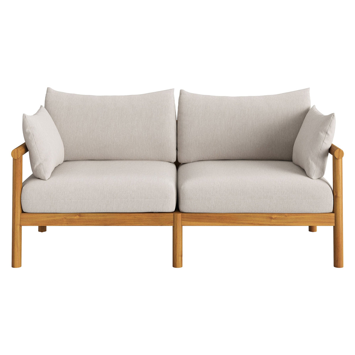 Eleni Outdoor Patio Teak Wood Loveseat by Modway