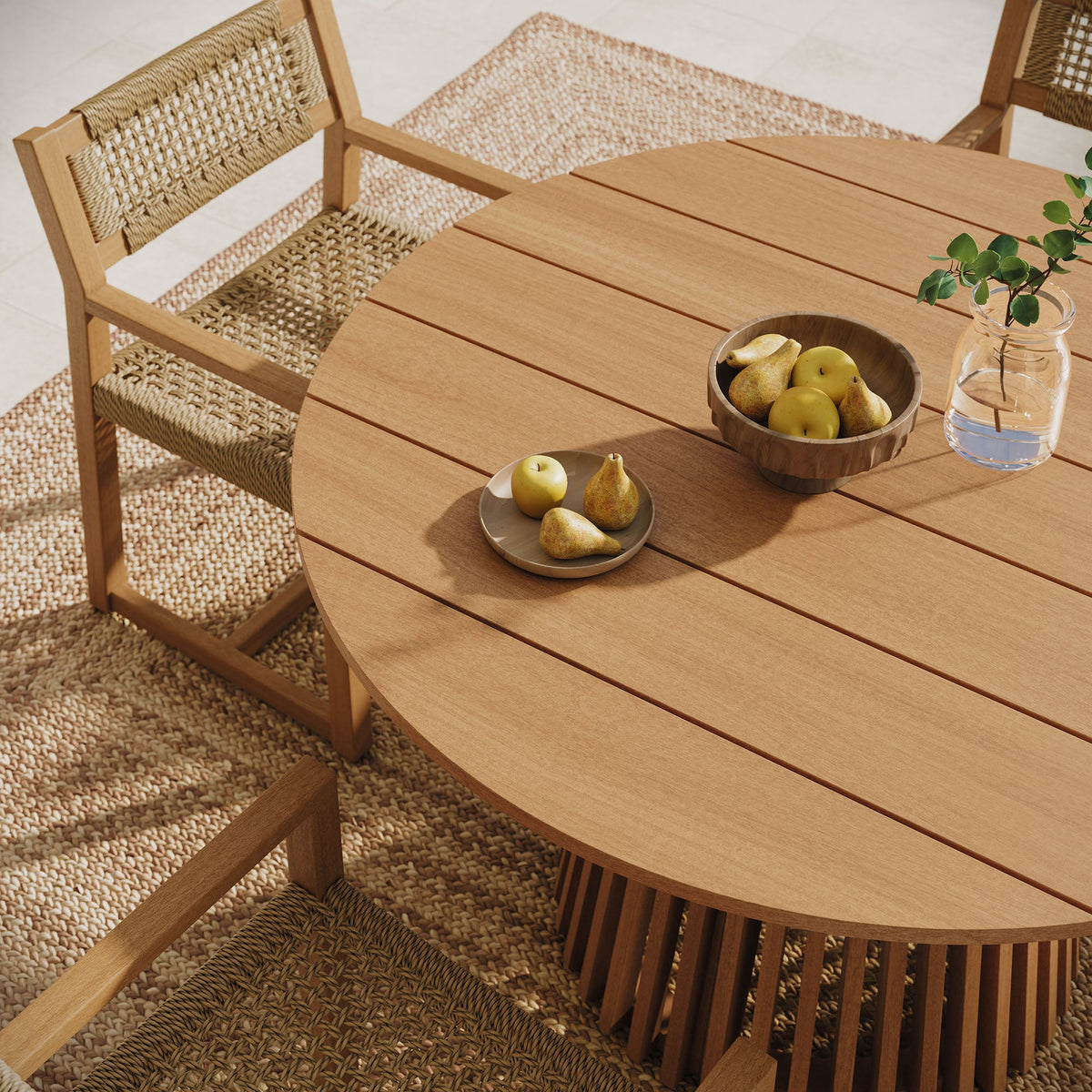 Lane Round Outdoor Patio Teak Wood Dining Table by Modway