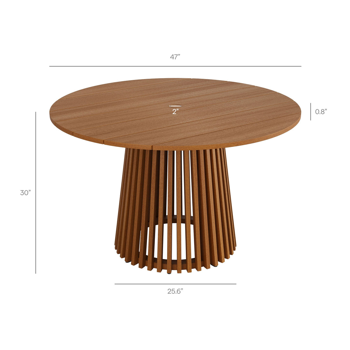 Lane Round Outdoor Patio Teak Wood Dining Table by Modway