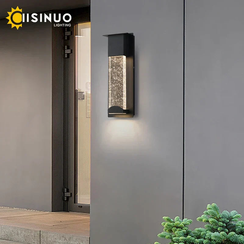 DecorBites™ Crystal Outdoor LED Wall Light with PIR Motion Sensor, IP65 Waterproof Sconce Luminare