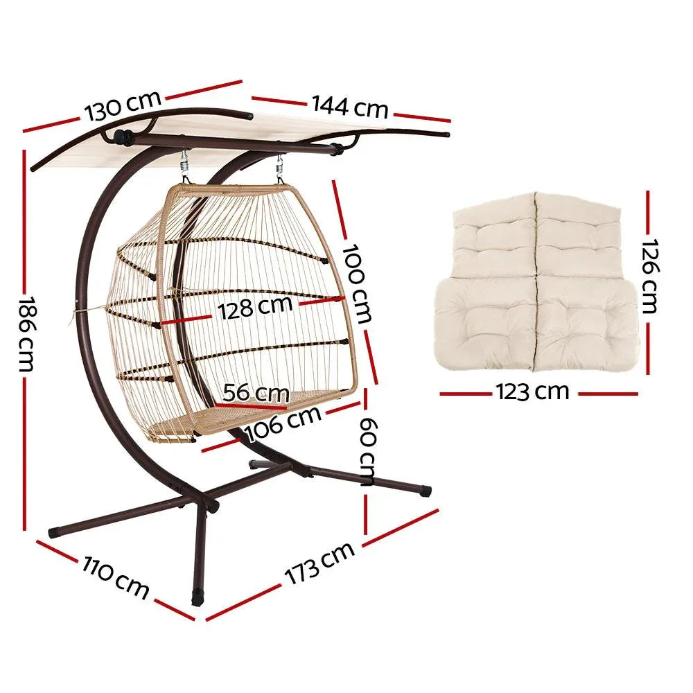 Garden Outdoor Furniture Lounge Hanging Swing Chair Egg Hammock Stand