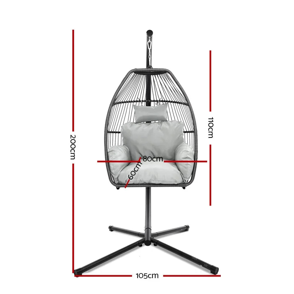 Garden Outdoor Furniture Egg Hammock Hanging Swing Chair Stand Pod