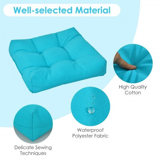 21 Inch x 21 Inch Patio Chair Seat Cushion Pads for Indoor and Outdoor-Turquoise - Color: Turquoise