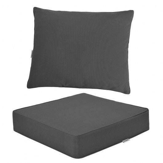 Deep Seat Chair Cushion Pads Set with Rope Belts for Indoor and Outdoor-Gray - Color: Gray