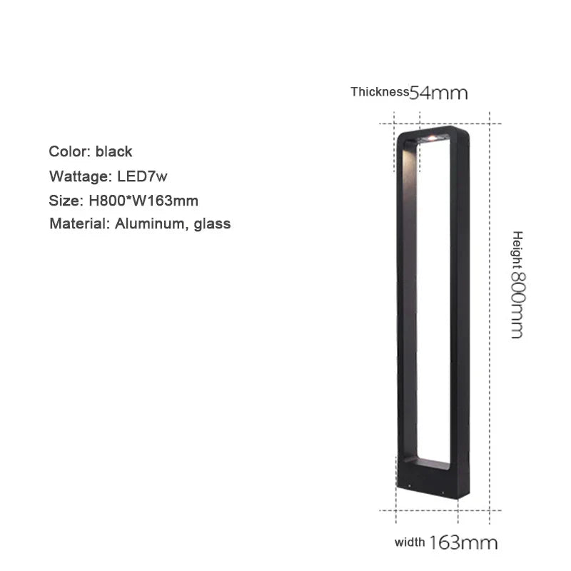 DecorBites™ 7W LED Aluminum Garden Bollard Light for Outdoor Landscape Courtyards