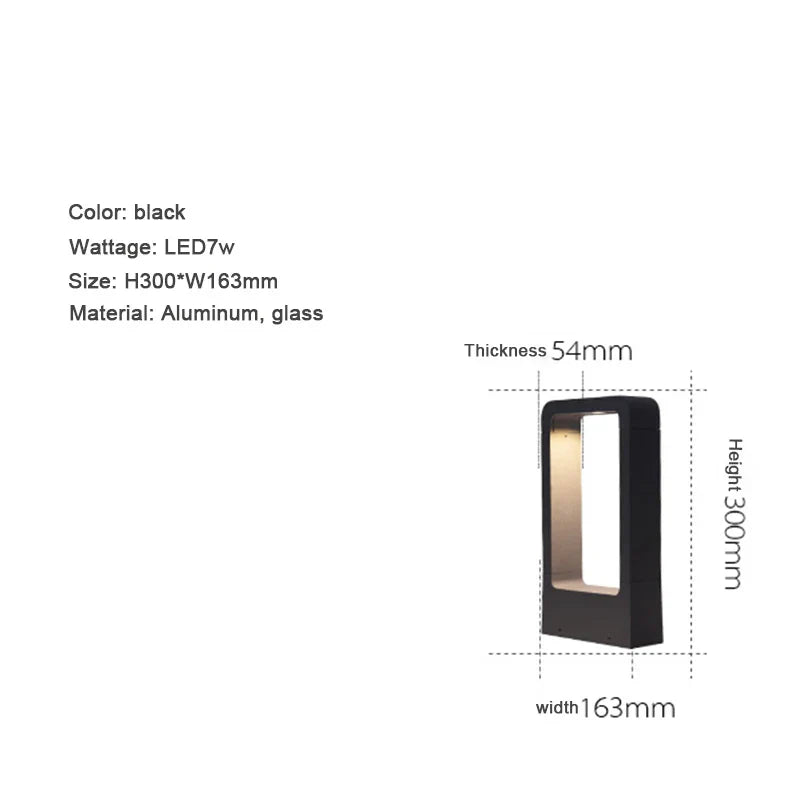 DecorBites™ 7W LED Aluminum Garden Bollard Light for Outdoor Landscape Courtyards