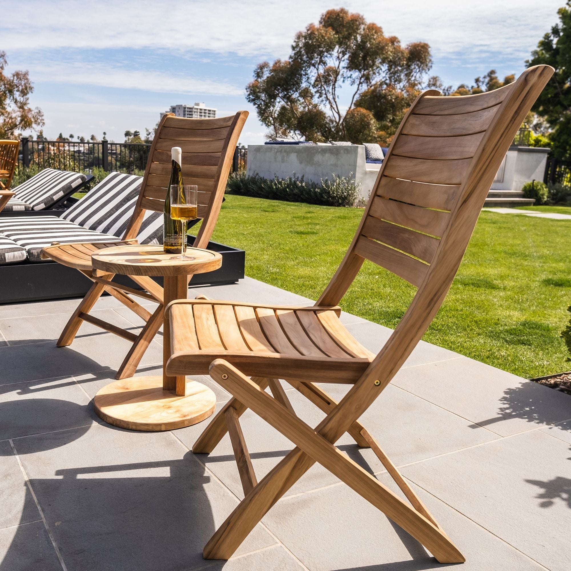 Naples Natural Teak Outdoor Patio Folding Chair