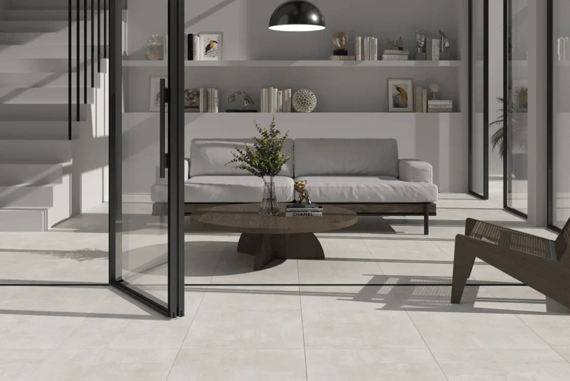 Nexos White Outdoor Porcelain Pavers 24"x24", Thickness 3/4"