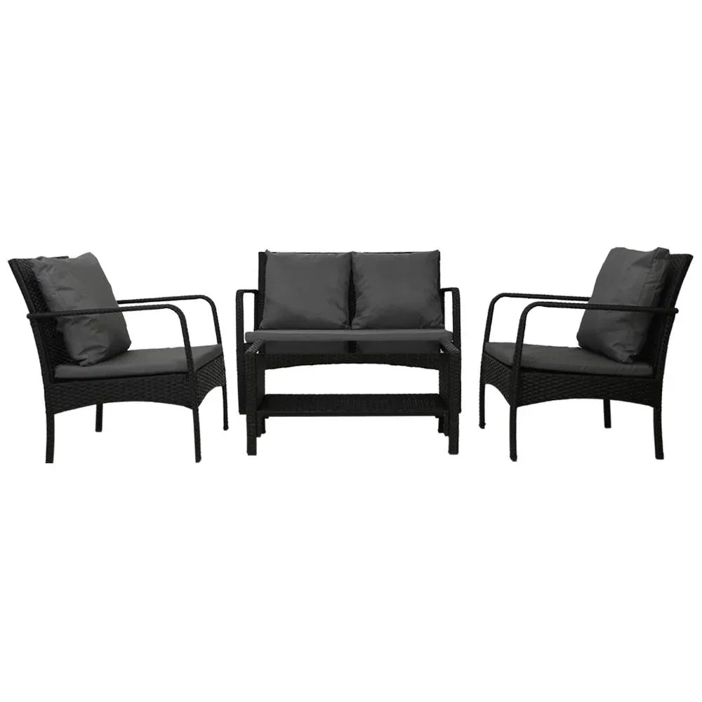 Gardeon Outdoor Furniture Lounge Table Chairs Garden Patio Wicker Sofa