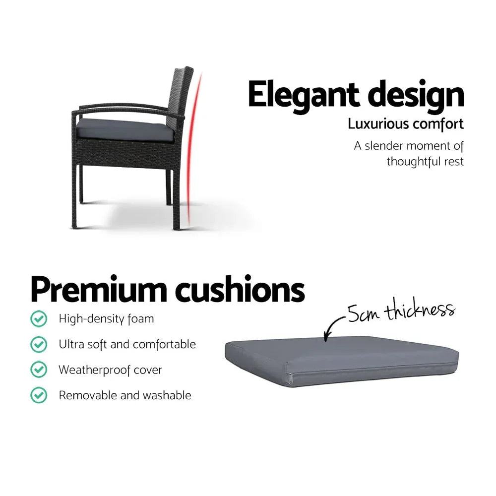Garden Outdoor Furniture Dining Chairs Wicker Garden Patio Cushion