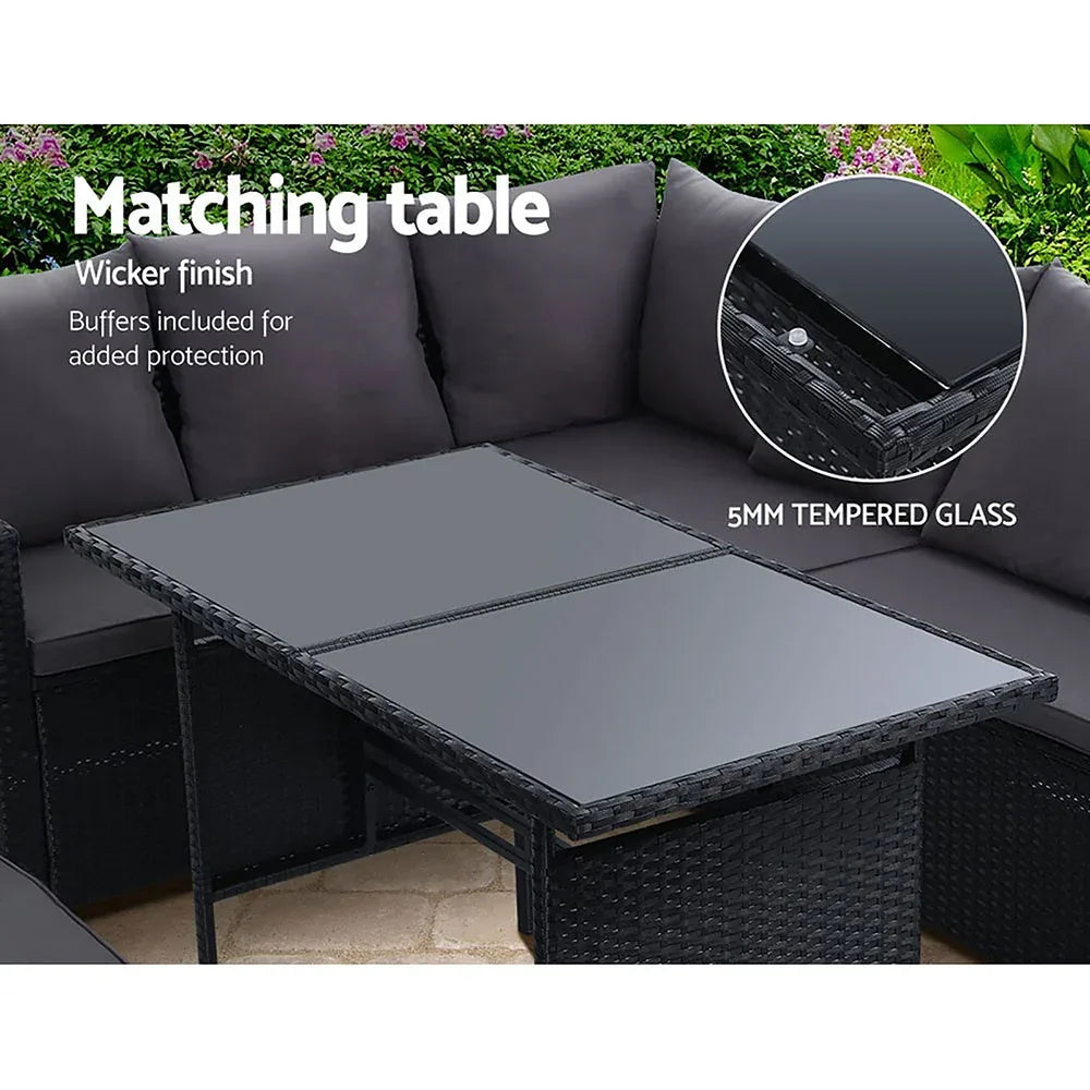 Garden Outdoor Furniture Dining Setting Sofa Set Lounge Wicker 8