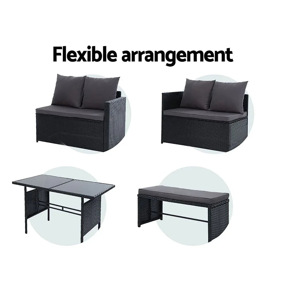 Garden Outdoor Furniture Dining Setting Sofa Set Lounge Wicker 8