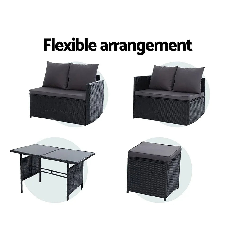Garden Outdoor Furniture Dining Setting Sofa Set Wicker 9 Seater