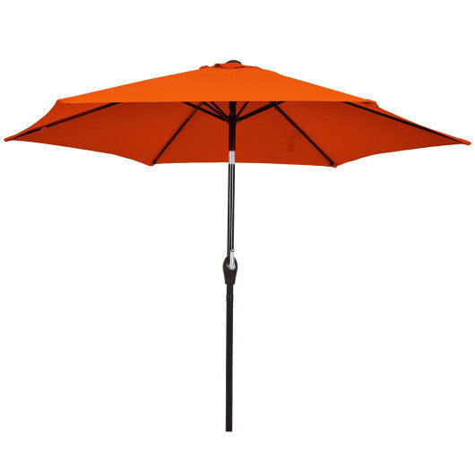 10 Feet Outdoor Patio Umbrella with Tilt Adjustment and Crank-Orange - Color: Orange - Size: 10 ft