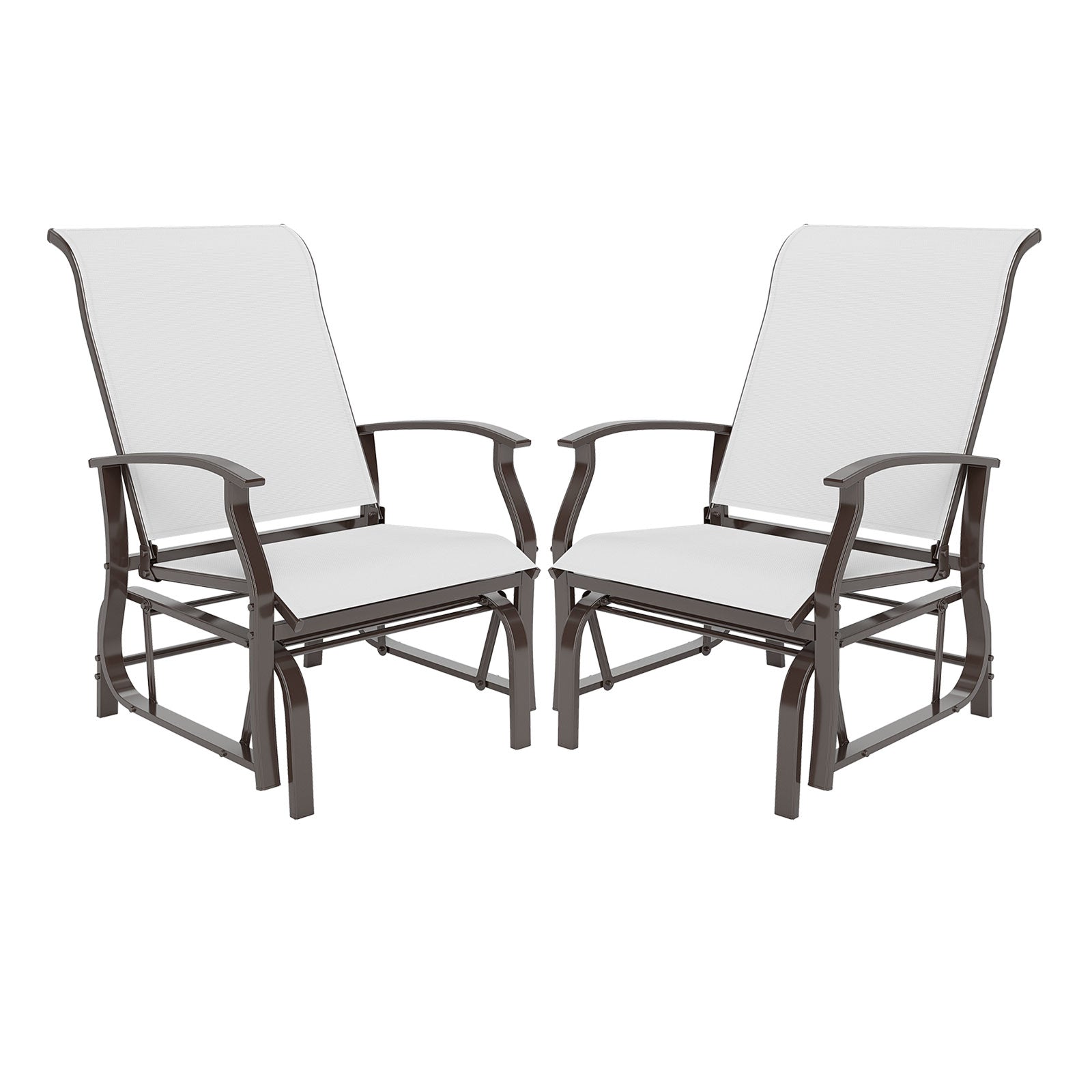 Outdoor Glider Chairs Set of 2 with Ergonomic Backrest and Seat
