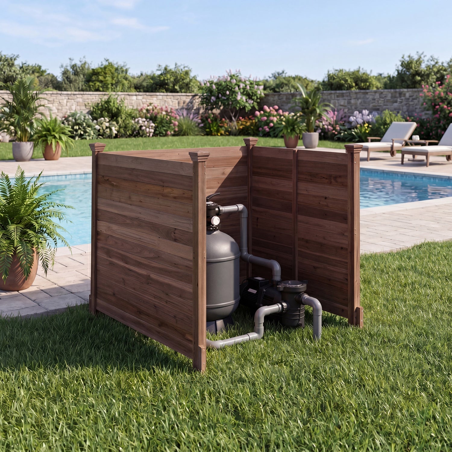 3-Panel Outdoor Privacy Fence for AC Units & Equipment