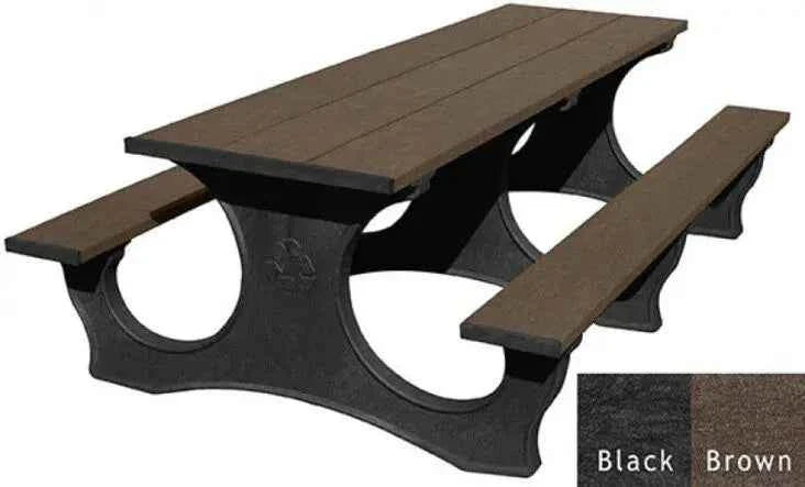 Polly Tuff ADA-Friendly Picnic Table – Durable 8 Ft Easy Access Outdoor Seating