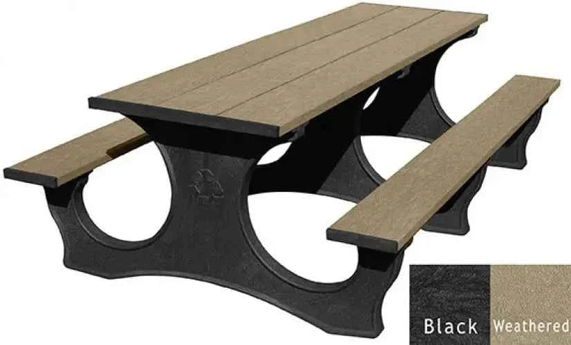 Polly Tuff ADA-Friendly Picnic Table – Durable 8 Ft Easy Access Outdoor Seating