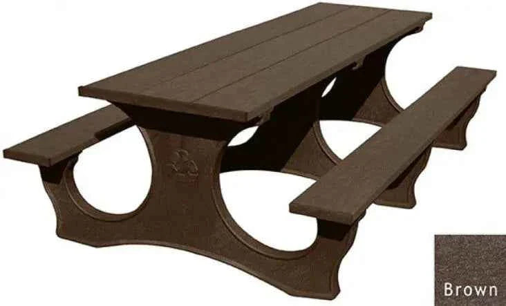 Polly Tuff ADA-Friendly Picnic Table – Durable 8 Ft Easy Access Outdoor Seating