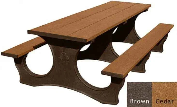 Polly Tuff ADA-Friendly Picnic Table – Durable 8 Ft Easy Access Outdoor Seating