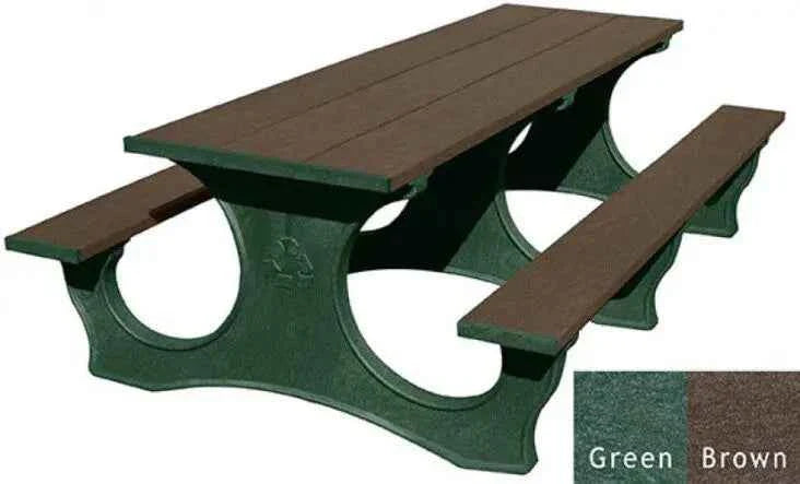 Polly Tuff ADA-Friendly Picnic Table – Durable 8 Ft Easy Access Outdoor Seating
