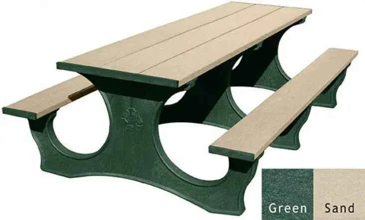 Polly Tuff ADA-Friendly Picnic Table – Durable 8 Ft Easy Access Outdoor Seating