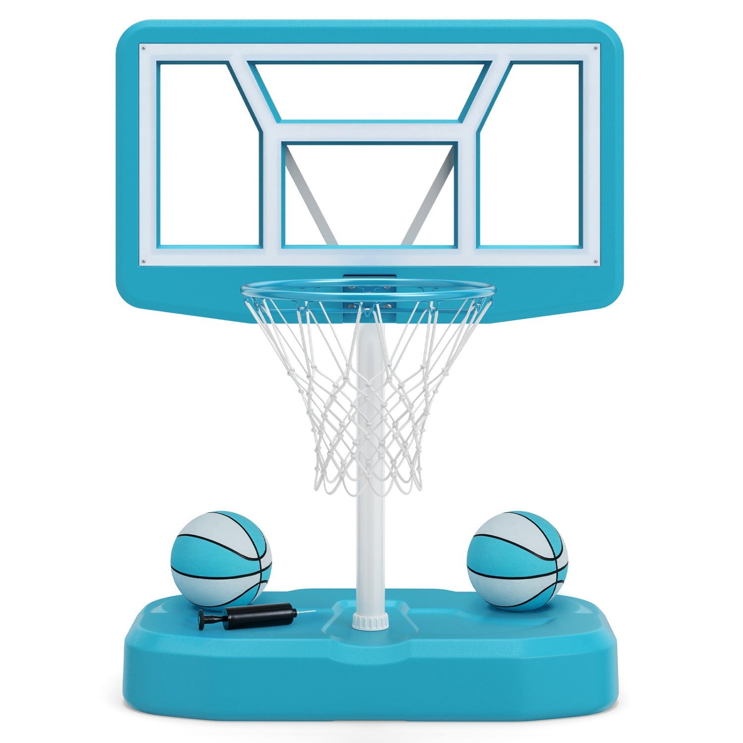 Pool Basketball Hoop Set with 2 Balls and Pump