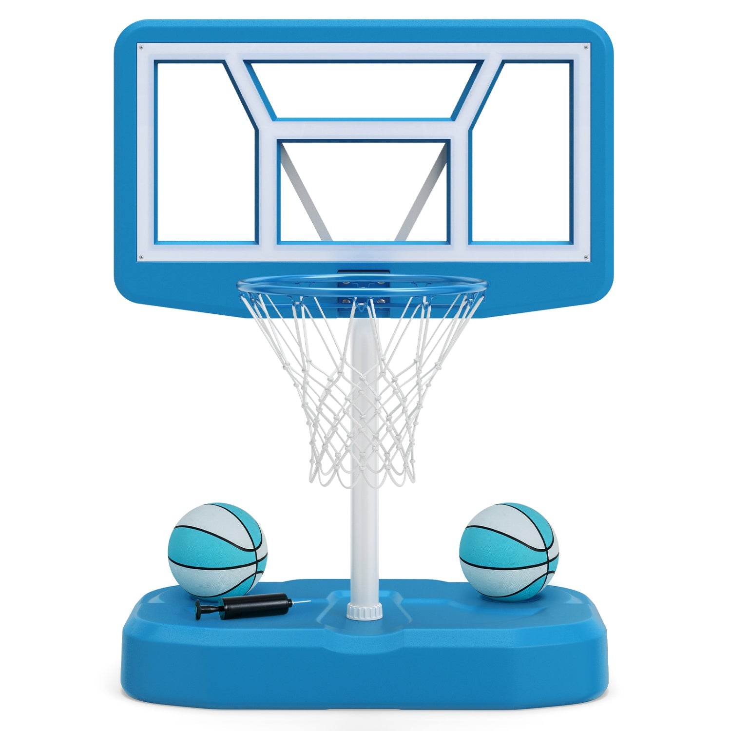 Pool Basketball Hoop Set with 2 Balls and Pump