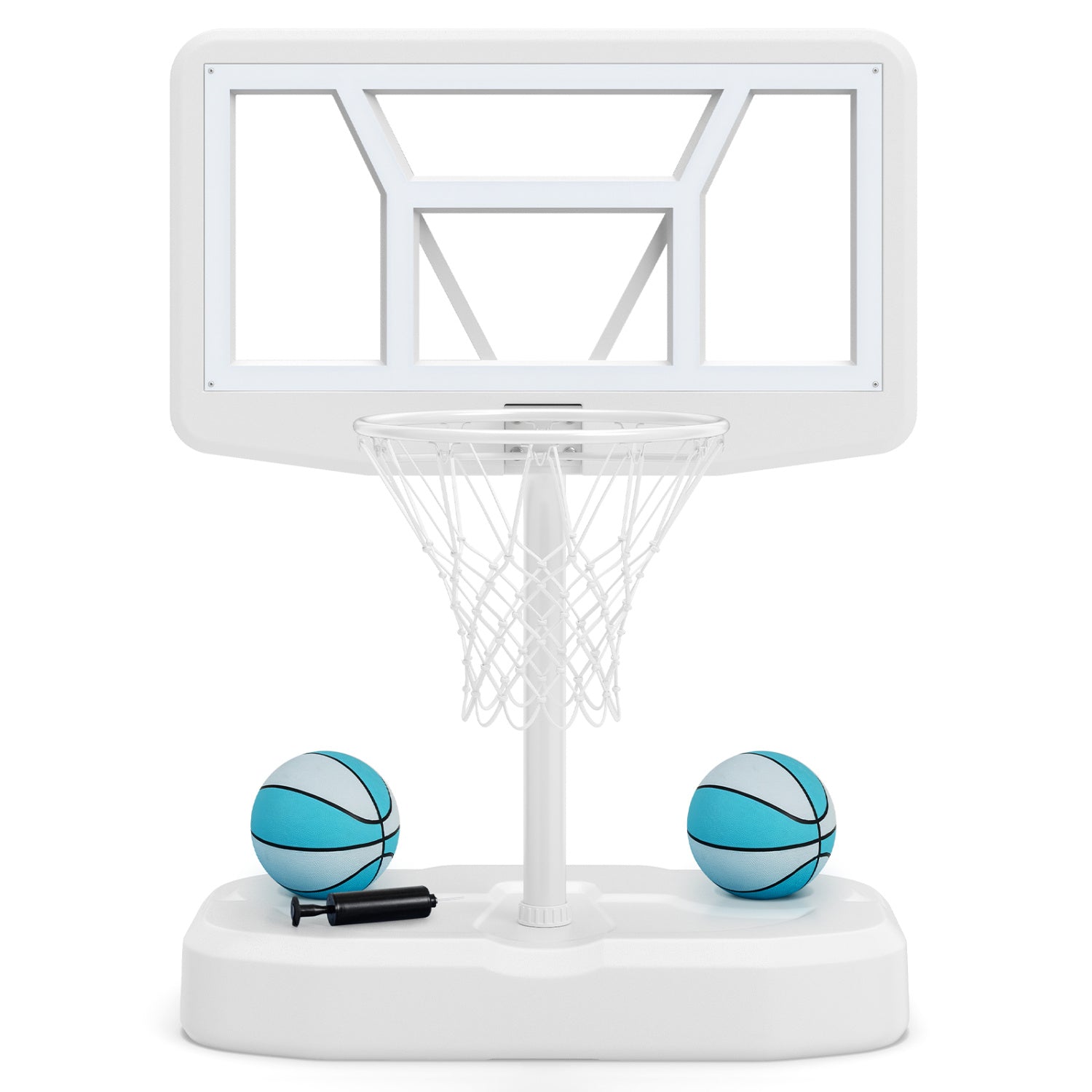 Pool Basketball Hoop Set with 2 Balls and Pump