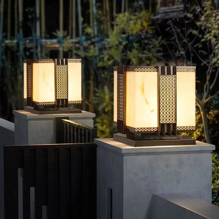DecorBites™ LED Outdoor Marble Street Lamp for Pillar Fence Lighting