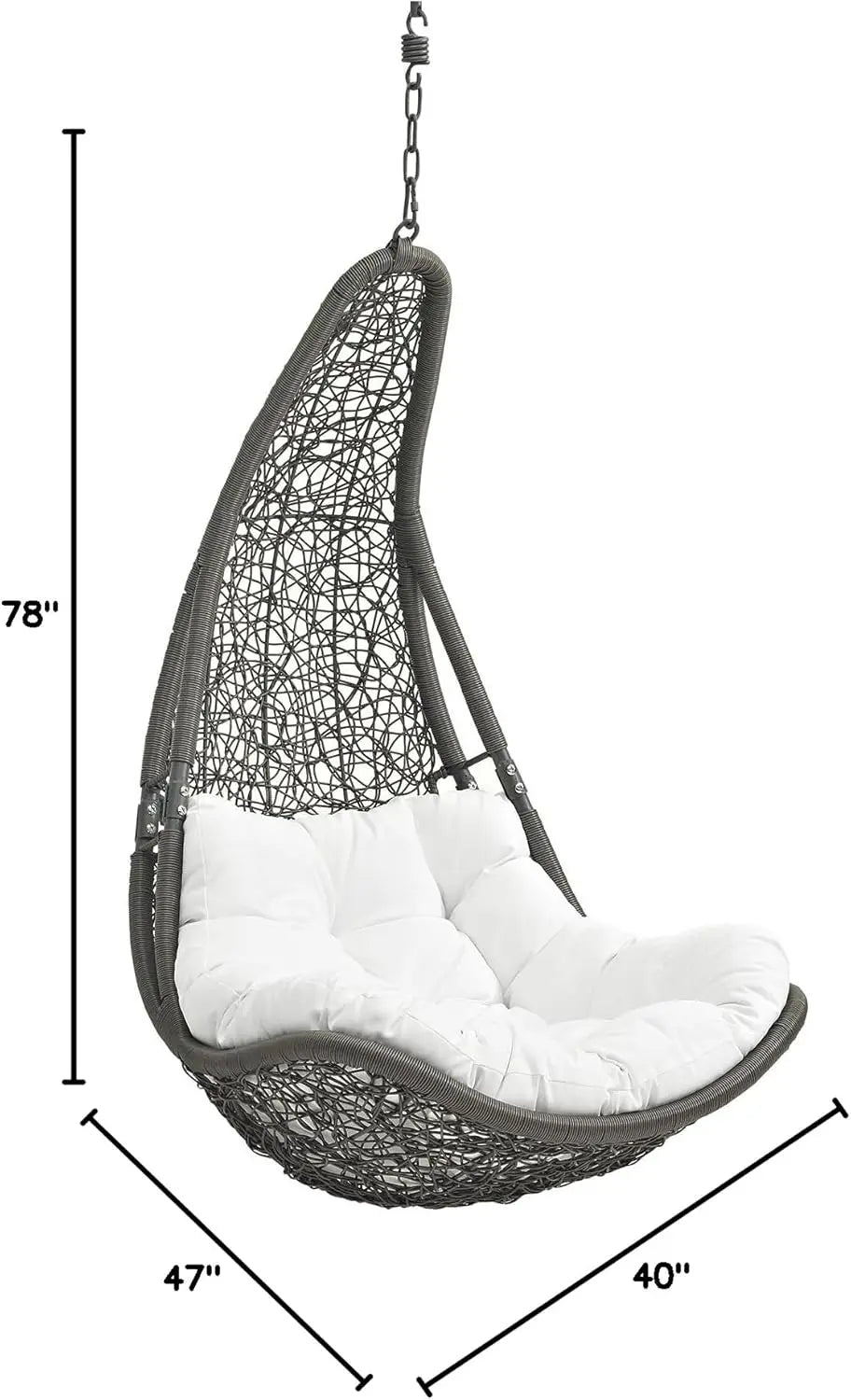 Modway Abate Outdoor Wicker Rattan Swing Chair Set with Stand