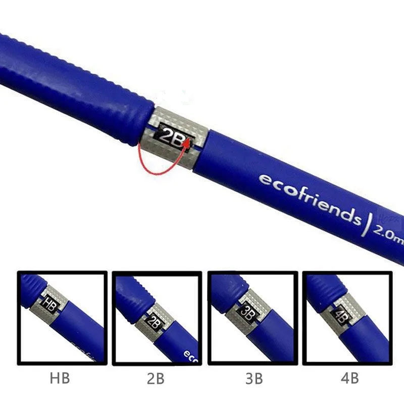 Mechanical Pencil Set With 2B Lead Refills For Writing And Sketching